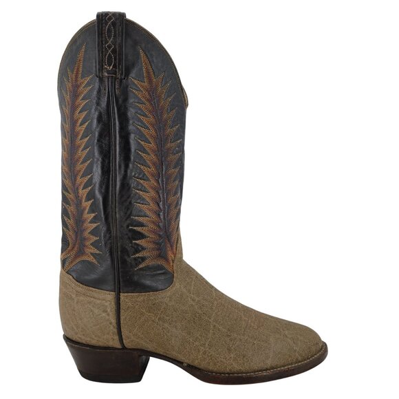 Vintage Tony Lama Exotic Leather Men's Size 9E Brown Cowboy Western Boots USA - Picture 3 of 16